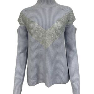 ZOE JORDAN Women's Blue Graham Cashmere Wool Sweater Size S/M NWT